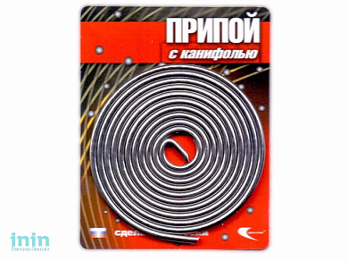 Припой ПОС 61 трубка, спираль ф2мм, с канифолью (длина 1м) (Векта)