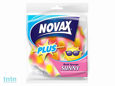 Губка банная Sunny 1шт NV Plus (Материал: Пенополиуретан. Цвет: Трехцветная. Размер единицы: 112 x 102 x 66 мм) (NOVAX)