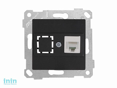 Розетка компьютерная 1xRJ45 (Cat5e, скрытая, без рамки) черная, RITA, MUTLUSAN