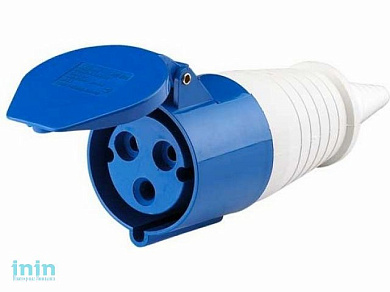 Розетка силовая 16А 220В 3 pin 2P+PE IP44 IEK (16А 380В 3 pin 2P+PE IP44)