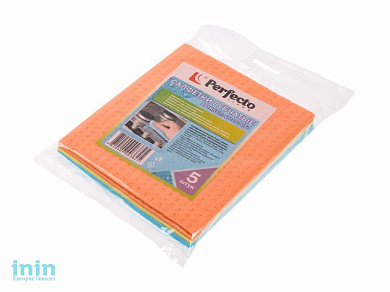Салфетки бытовые, 5 шт., 15х17 см, губчатые, PERFECTO LINEA