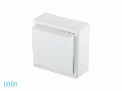 Выключатель 1 клав. (открытый, до 6А) белый, Эконом, Юпитер (А1 6-116) (ЮПИТЕР)