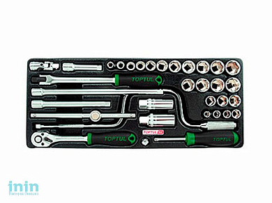 Набор-сет головок 3/8" 34предм. 6гр. 434х176мм TOPTUL (GCAT3403)