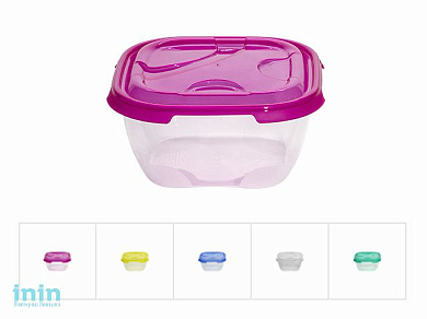 Контейнер пласт. прямоуг. 2 л, с крышкой, Frigo, DRINA (200х200х100 мм, цвета в ассортименте)