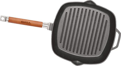 Чугунная сковорода гриль квадратная 240х240 со съемной ручкой арт.10241