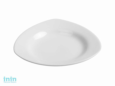Тарелка глубокая керамическая, 225 мм, треугольная, серия Трабзон, белая, PERFECTO LINEA (Супер цена!)