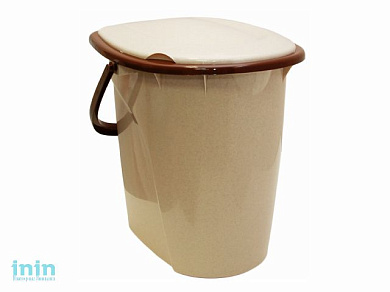 Ведро туалетное 24л (бежевый мрамор) (IDEA)