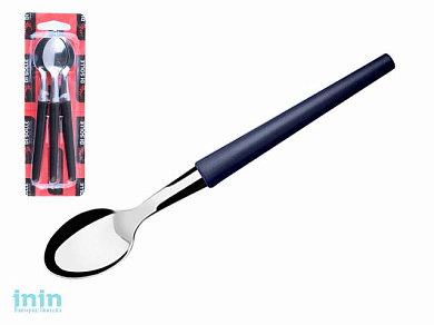 Набор ложек чайных, 3шт., серия MILLENIUN, черные, DI SOLLE (Длина: 143 мм, толщина: 0,8 мм. Прочная пластиковая ручка.)