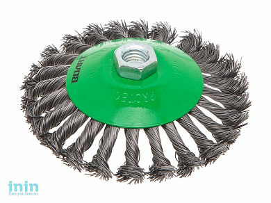 Щетка дисковая косич.125мм/M14 ВОЛАТ (для УШМ шлифмашины болгарки М14 тарелка торцевая крацовка)