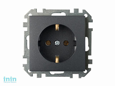 Розетка 1-ая (скрытая, с/з) графит, Стиль, Bylectrica (Гарантийный срок:24 месяца)