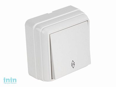 Выключатель 1-клав. (открытый) на два направления,белый, BRON, MUTLUSAN (10 A, 250 V, IP 20)