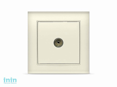 Розетка 1-ая телевизионная (скрытая) слоновая кость, Бриллиант, UNIVersal