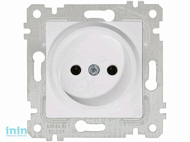 Розетка 1-ая (скрытая, без рамки, б/з) белая, RITA, MUTLUSAN (16 A, 250 V, IP 20)