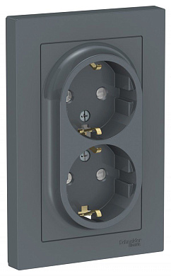 Розетка двойная с/з Schneider Electric Atlas Design ATN000724