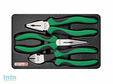 Набор-сет плоскогубцы, тонкогубцы, бокорезы 3предм. TOPTUL (GZA-0305)