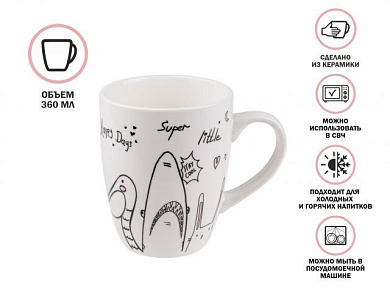Кружка керамическая, 360 мл., FUNNY ANIMALS-4, PERFECTO LINEA (30-063224)