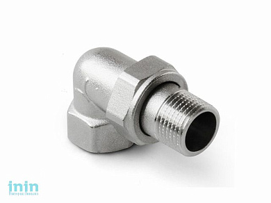 Американка угловая вн.-нар. 1/2" с уплотнительным кольцом никелир. PRO AQUA