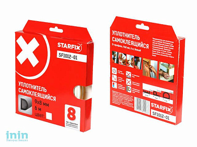 Уплотнитель "D" белый  9х8мм 6м STARFIX (SF1012-01)