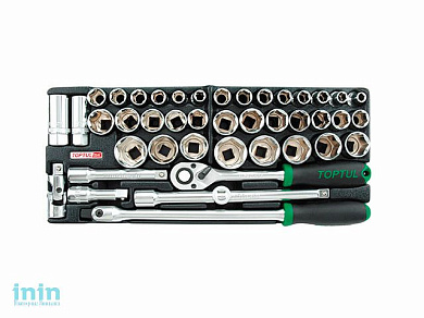 Набор головок торцевых 1/2" 43предм. 6гр. с трещоткой TOPTUL (GCAT4301)