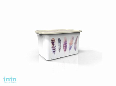 Емкость с крышкой Serenity, слоновая кость, BEROSSI (Изд. из пластм. Размер 409 * 255 * 235 мм, 15,7 литров)