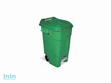 Контейнер для мусора пластик. 120л с педалью, зелёный TAYG