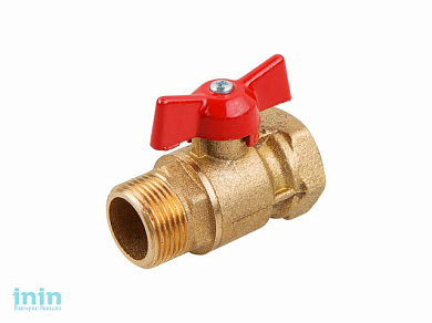 Кран шаровый 3/4" стандарт нар.-вн. бабочка PN1,6 МПа, 11Б27п7, Цветлит