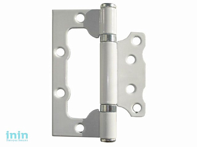 Петля 100 мм универсальная неврезная, белая STARFIX (неразъемная)