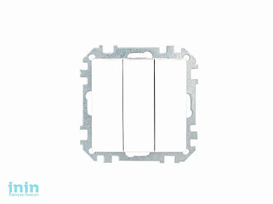 Выключатель 3 клав. (cкрытый, 10А) белый, Стиль, Bylectrica (Выключатель трехклавишный скрытой установки Гарантийный срок:24 месяца)