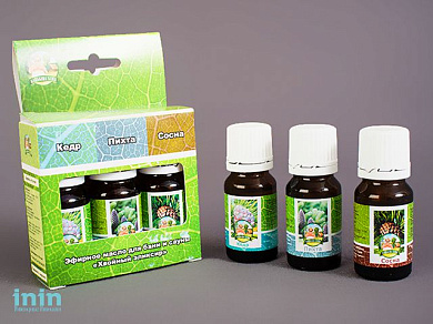 Эфирное масло, набор "Хвойный эликсир"(Кедр, Пихта, Сосна) ТМ "Бацькина баня, 3х10мл, в инд.упак. (набор из 3х баночек, цена за набор) (БАЦЬКИНА БАНЯ)