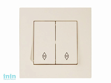 Выключатель проходной 2-клав. (скрытый, винт. зажим) кремовый, RITA, MUTLUSAN (10 A, 250 V, IP 20)