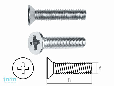 Винт М8х16 мм потай. головка, цинк, кл.пр. 5.8, DIN 965 (10 шт в зип-локе) STARFIX