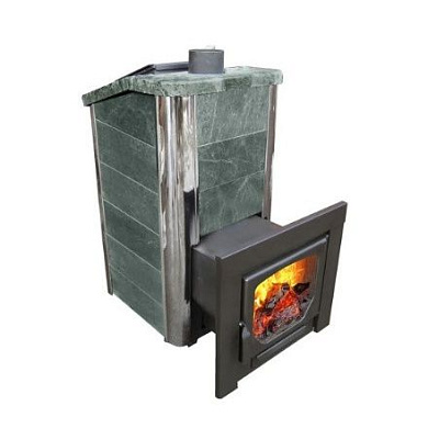Печь Варвара ТЕРМА "Сказка" (облицовка Талькохлорит) удлиненная топка