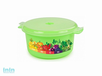 Емкость для холодильника и СВЧ Vitaline, салатный, BEROSSI (Изделие из пластмассы. Размер 236 х 200 х 101 мм)