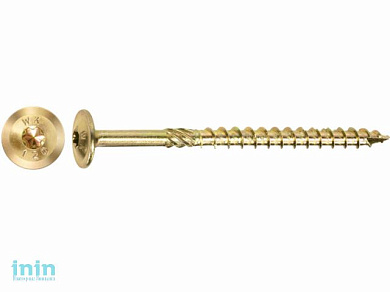 Шуруп конструкционный 8.0х200 по дереву, с прессшайбой, TORX (50 шт в карт. уп.) (STARFIX)