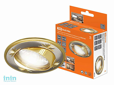 Светильник встраиваемый поворотный СВ 02-04 MR16 50Вт G5.3 матовый никель/золото TDM