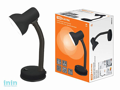 Светильник настольный 220В, 40Вт, Е14, черный  мат TDM