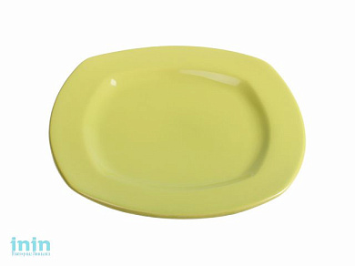 Тарелка десертная керамическая, 213 мм, квадратная, серия Измир, оливковая, PERFECTO LINEA