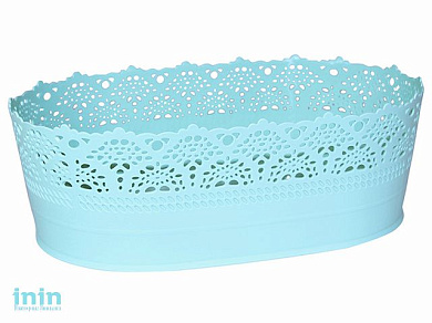 Корзинка АЖУР 22 см  (аквамарин) (IDEA)