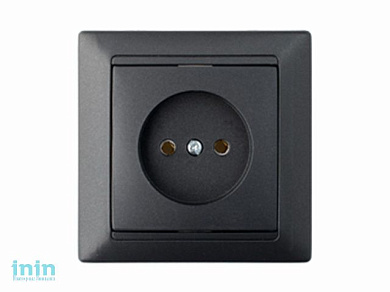 Розетка 1-ая (скрытая, б/з) графит, Стиль, Bylectrica (Розетка штепсельная скрытой установки Гарантийный срок:24 месяца)