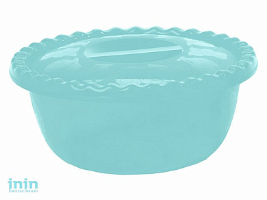 Миска круглая 5л. с крышкой (аквамарин) (аквамарин) (IDEA)