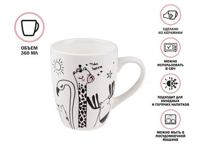 Кружка керамическая, 360 мл., FUNNY ANIMALS-3, PERFECTO LINEA (30-063223)