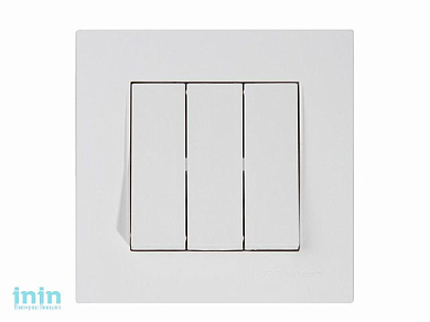 Выключатель 3-клав. (скрытый, винт. зажим) белый, RITA, MUTLUSAN (10 A, 250 V, IP 20)