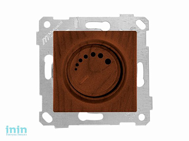 Выключатель поворотный (диммер) (скрытый, без рамки, винт. зажим, 600Вт) орех, RITA, MUTLUSAN (220VAC, 60 - 600VA,  50 Hz, IP20)