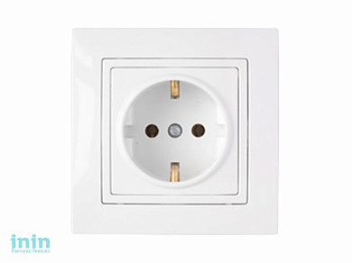 Розетка 1-ая (скрытая, с/з) белая, Уют, Bylectrica (Розетка  РС16-339 Гарантийный срок:24 месяца)