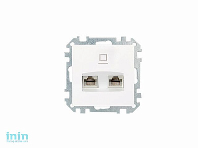 Розетка 2-ая компьютерная (скрытая) белая, Стиль, Bylectrica (Розетка компьютерная двухместная для скрытой установки (полимерный суппорт) Гарантийный