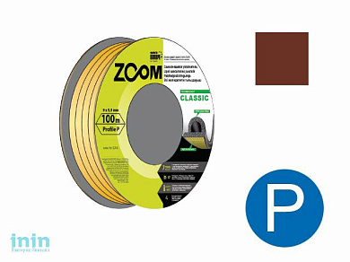 Уплотнитель "P" коричневый 100м  ZOOM CLASSIC