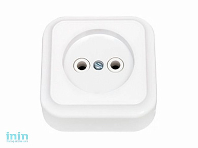 Розетка 1-ая (открытая, б/з) белая, Пралеска, Bylectrica (штепсельная открытой установки Гарантийный срок:24 месяца)