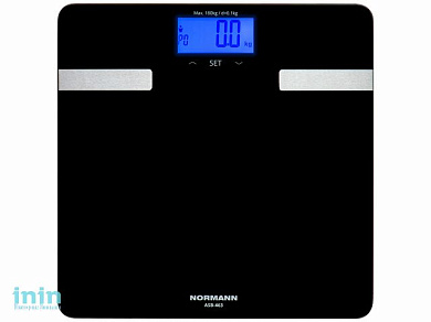 Весы напольные ASB-463 NORMANN (180 кг, стекло 6 мм, дисплей 73х34 мм с подсветкой, изм-ние уровня воды,жира, мышечной массы)
