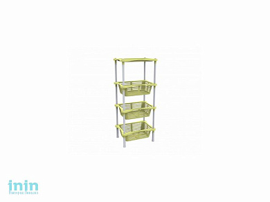 Этажерка "Krita mix" 4-х секционная, лето, BEROSSI (Изделие из пластмассы. Размер 401 х 278 х 935 мм)