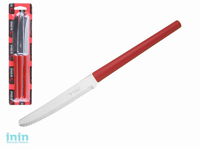 Набор ножей столовых, 3шт., серия MILLENIUN, красные, DI SOLLE (Длина: 213 мм, длина лезвия: 101 мм, толщина: 0,8 мм. Прочная пластиковая ручка.)